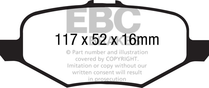 plăcuțe de frână ebc, ultimax oe , punte spate, dp1887 plăcuțe de frână ebc, ultimax oe , punte spate, dp1887