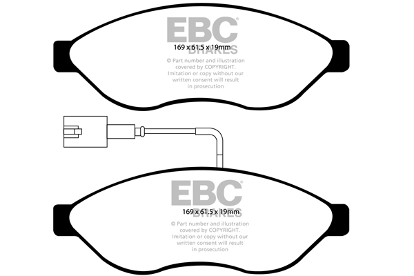plăcuțe de frână ebc, ultimax oe , punte faţă, dp1968 plăcuțe de frână ebc, ultimax oe , punte faţă, dp1968