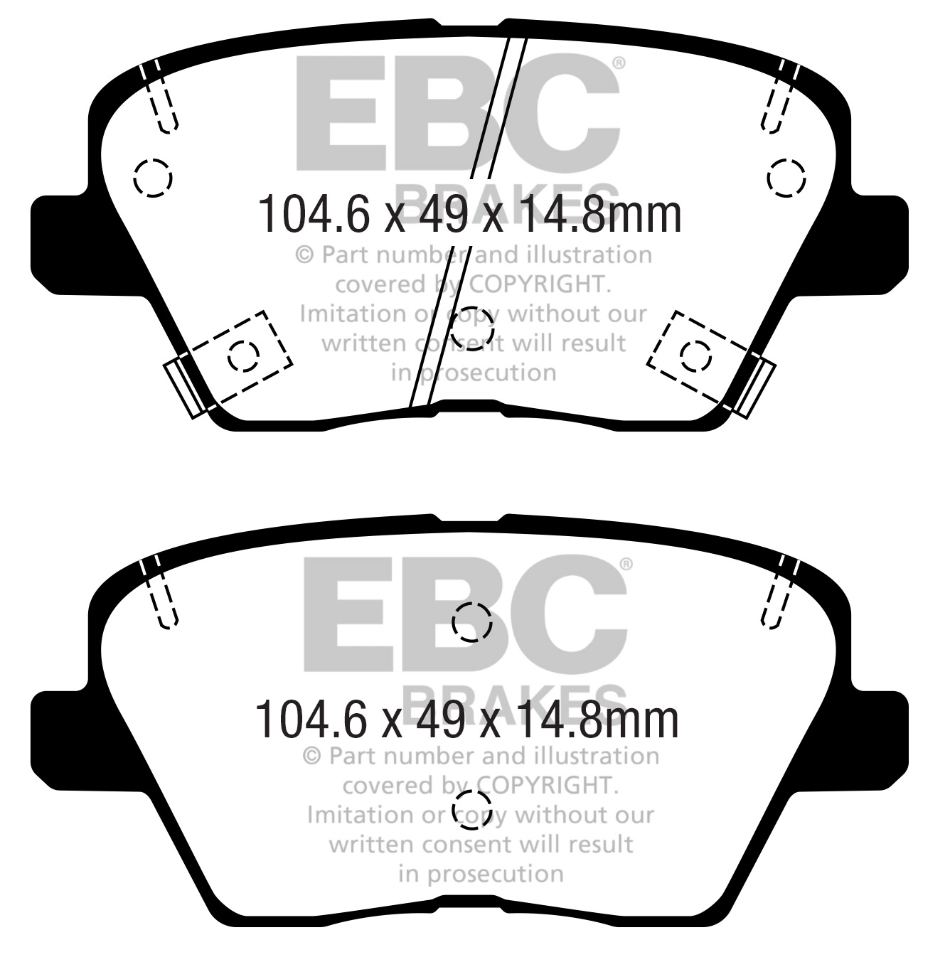 plăcuțe de frână ebc, ultimax oe , punte spate, dpx2363 plăcuțe de frână ebc, ultimax oe , punte spate, dpx2363